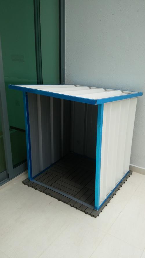 Custom made shelter for washing machine